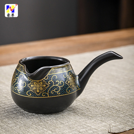 陶瓷公道杯自动茶壶懒人，石磨创意功夫茶具，配件旋转出水泡茶盘全套