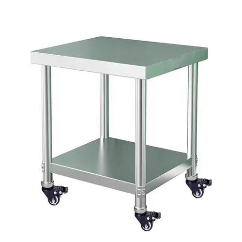 万向轮不锈钢置物工作台可移动操作台多功能小桌带轮子厨房收纳架