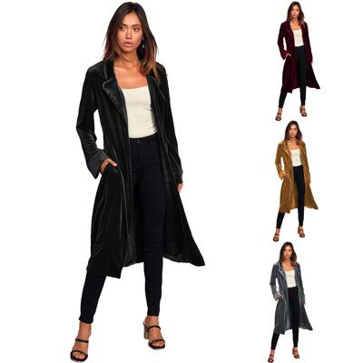 Women's outerwear, coat, gold velvet long