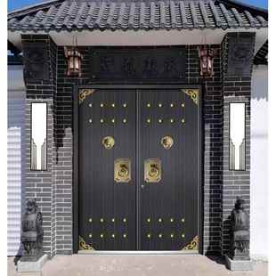 仿古中式别墅大门双开门农村自建房大门铜门铸铝防盗门四开对开门