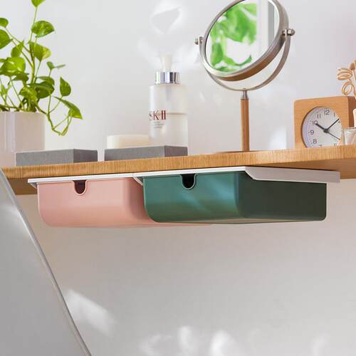 Under-desk hidden drawer storage organizer, desk and study s