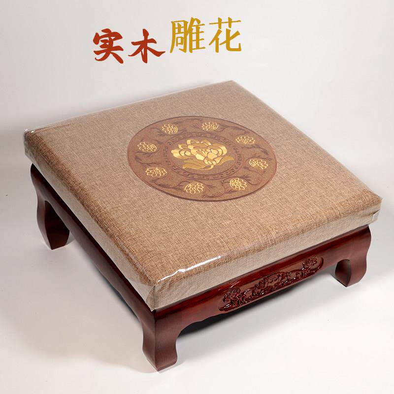 雕花拜凳拜垫跪垫寺庙家用实木跪拜磕头凳垫椅子打坐禅修瑜伽蒲团