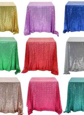Glitter Sequin Table Cloth Rectangular Table Cover Rose Gold
