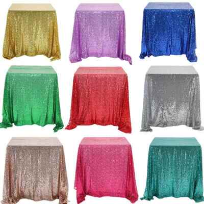 Glitter Sequin Table Cloth Rectangular Table Cover Rose Gold