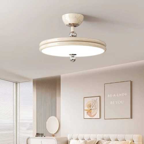 法式风书房led奶油吸顶灯护眼创意个性卧卧室灯房间大气灯主新款