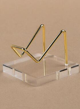 水晶原石奇石玉石矿标晶簇矿石展示架亚克力底座展示台铁艺置物架