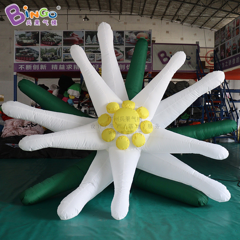 仿真悬挂雪绒花充气气模 雪莲花藤广场景区园林美陈充气装饰道具