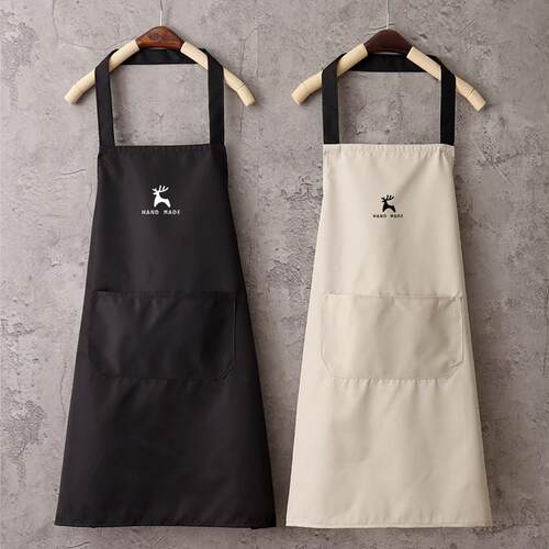 新款家用防水可爱厨房做饭防油女围裙大人上班工作服男士定制印字