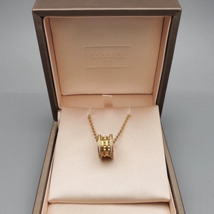 公价6.86万】99新宝格丽黄金铆钉双排钻项链正品二手357885