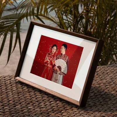 婚纱照相框加洗照片冲印全家福相片放大影楼结婚照挂墙画框定制做