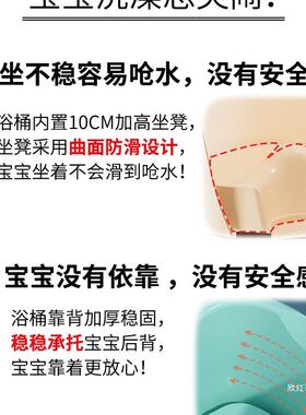 儿F97J757T童洗澡桶婴宝宝小泡澡儿桶可坐浴浴盆家桶用孩大号洗澡