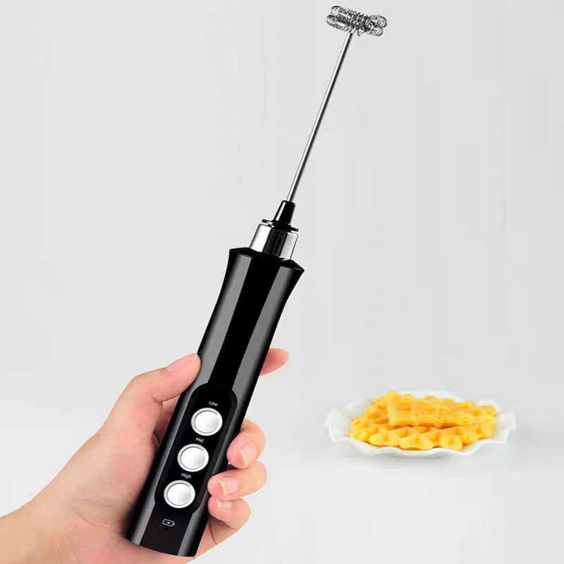 手持电动打奶泡器家用搅拌机器小型充电打蛋器带支架款