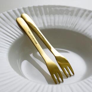 Forks Dessert Matte Finish Cutlery Mini Party Gold