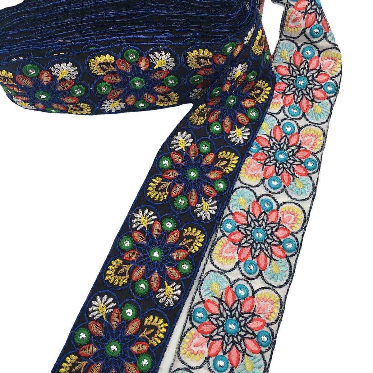 镜片 风时尚外贸刺绣批发彩色民族绣花条码花边 服装辅料中东