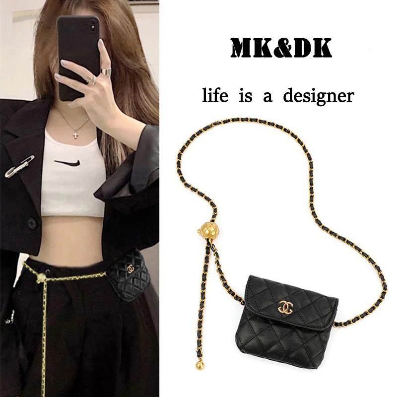 腰链包女2025新款潮配饰小香风菱格链条包迷你腰包百搭腰带高级感
