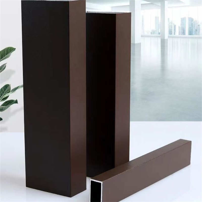 通方格栅管吊顶四面型材弧形铝合金铝隔断管方空心方木纹铝屏风