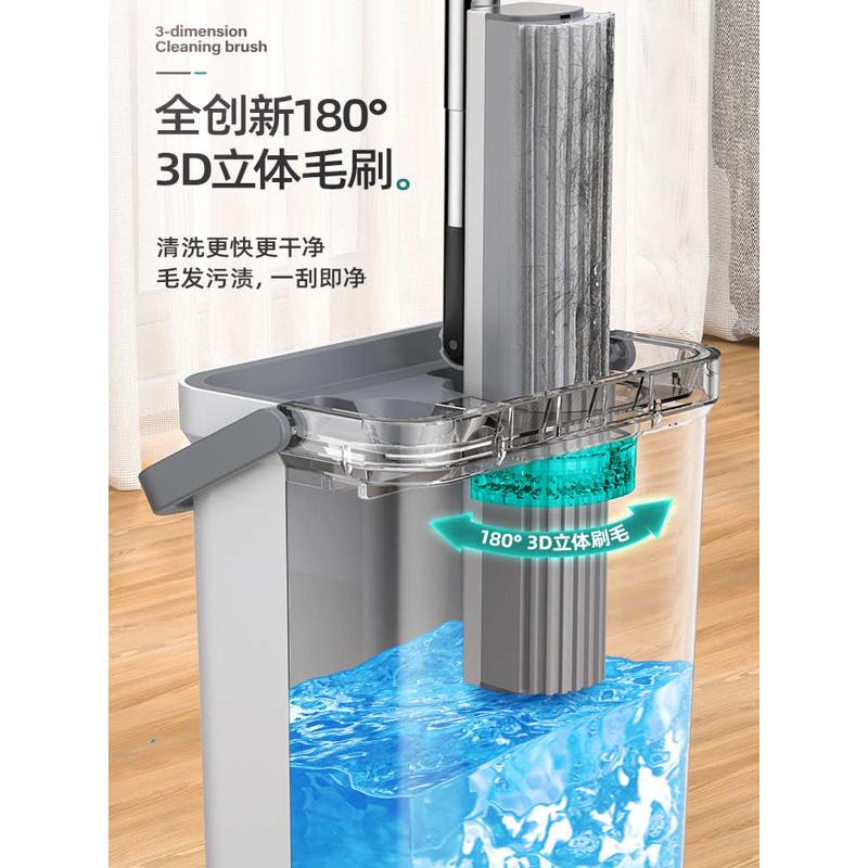 净邦免手洗海绵拖把一拖净家用海绵强吸水干湿两用挤水胶棉拖布头