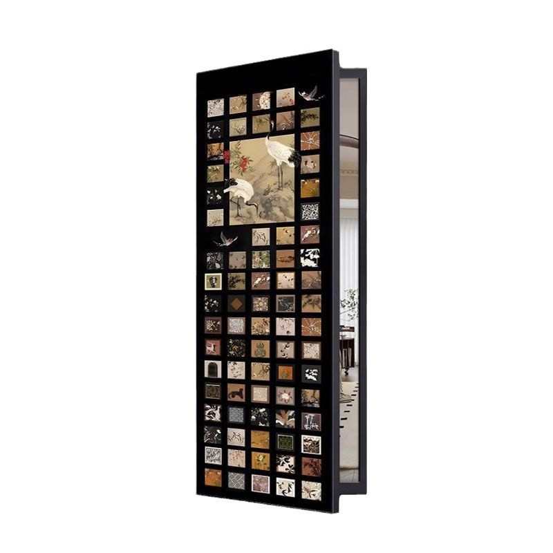 玄关全身镜隐藏式推拉镜子装饰画翻开式挂画隐形穿衣镜壁画