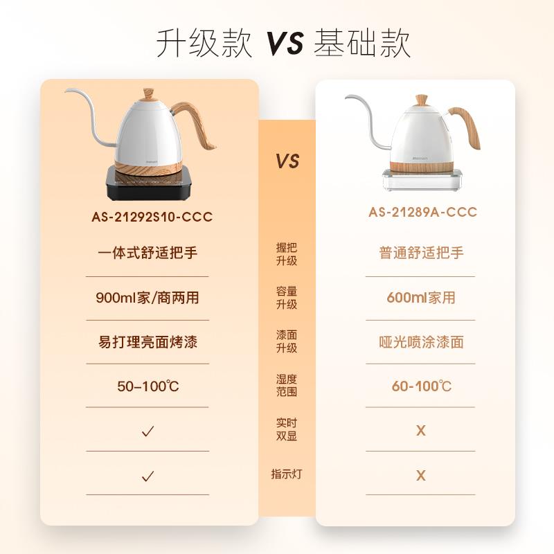 ◁maxwin智能控温手冲咖啡壶不锈钢家用细口长嘴壶电热水壶温控B