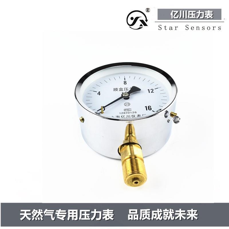 上海亿川YE-100膜盒压力表 多种量程选择 高精度测量 工业用具