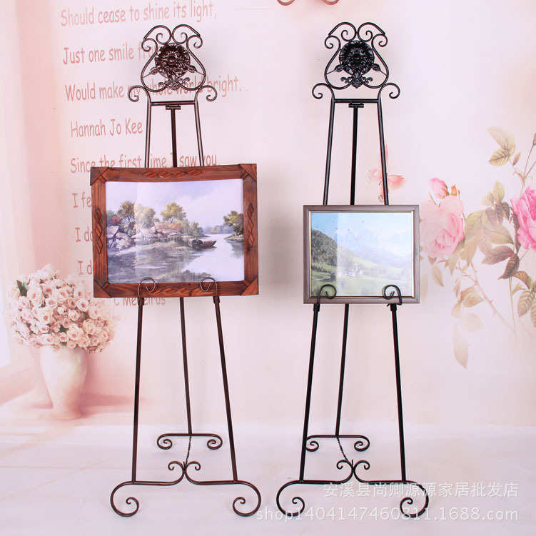 铁艺油画架客厅婚纱照展示架  落地大画海报架室内素描 画板支架