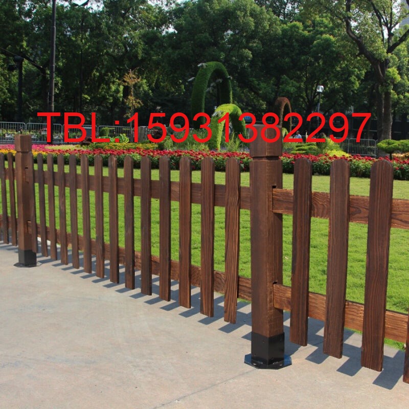 防腐木户外栅栏围栏庭院花园别墅草坪围墙护栏实木隔离网门装饰