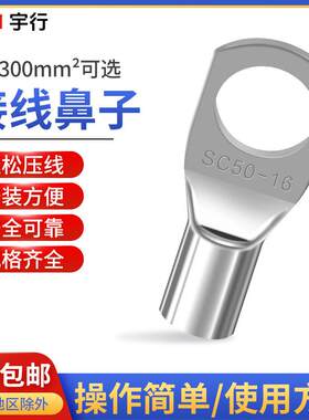 SC窥口线鼻子 SC300-12（1只）紫铜镀锡冷压接线端子线耳开口接