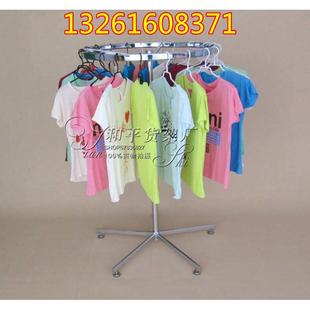 服装 店货架衣架不锈钢色圆形展示架中岛 展架落地旋转中岛架服装