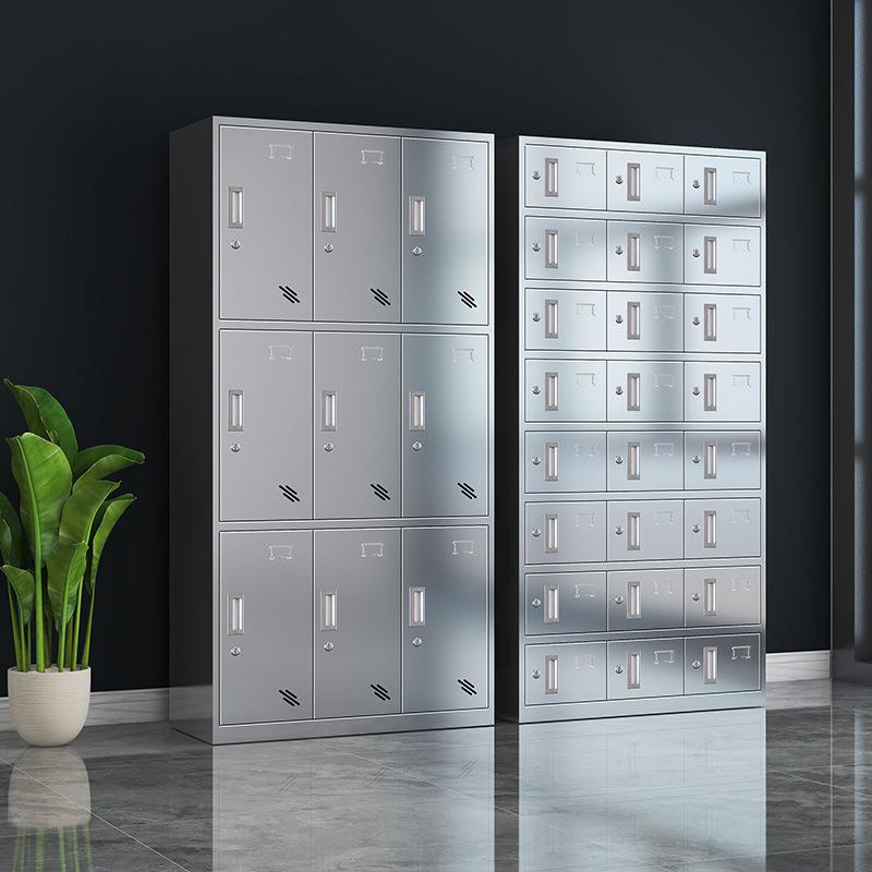 不锈钢更衣柜员工柜全304不锈钢碗柜储物柜带门学校宿舍食堂柜子