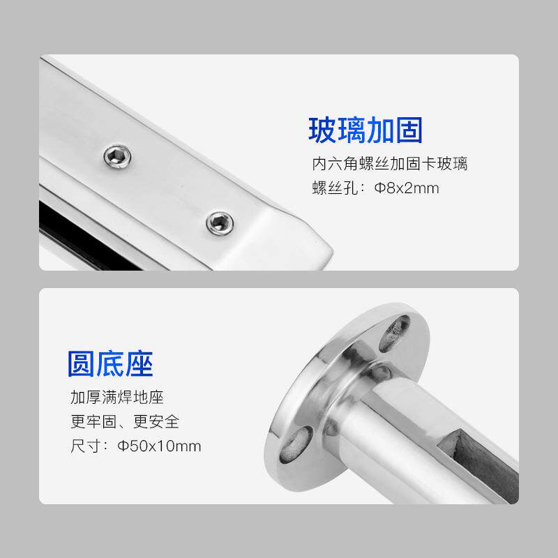泳池柱玻璃围栏配件/室外护栏楼梯扶手/不锈钢立柱免打孔卡槽
