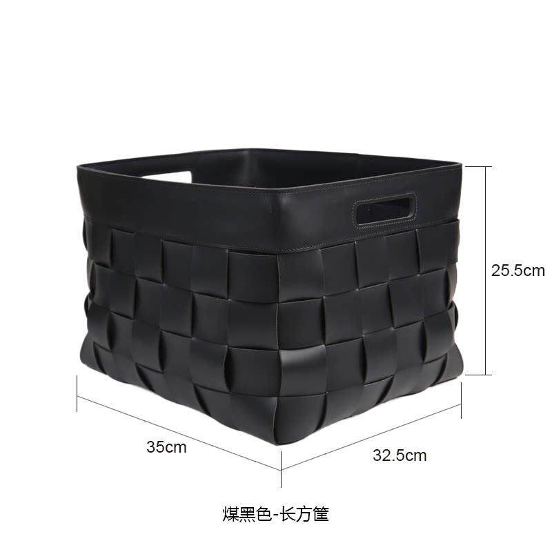 整理箱衣服收纳箱皮质编织马鞍皮收纳箱脏衣筐收纳篮衣帽间收纳筐