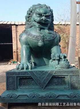 故宫铜狮子雕塑仿古青铜狮子摆件大型铸铜狮子灏瑞铜雕厂