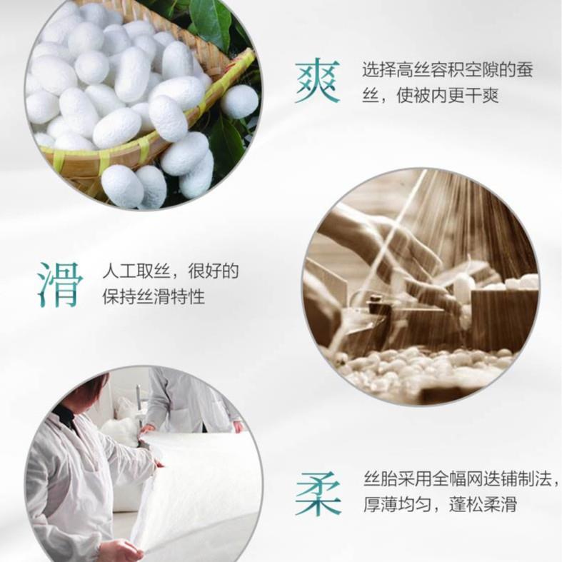 新中式A类印花蚕丝被子被芯夏被春秋被四季被桑蚕丝填充厂家