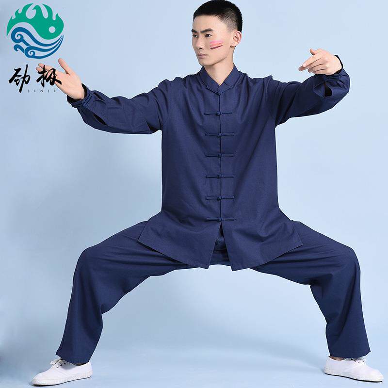 高档清仓亚武麻棉麻太极服男女款太极拳练功服夏春季术服表演服中