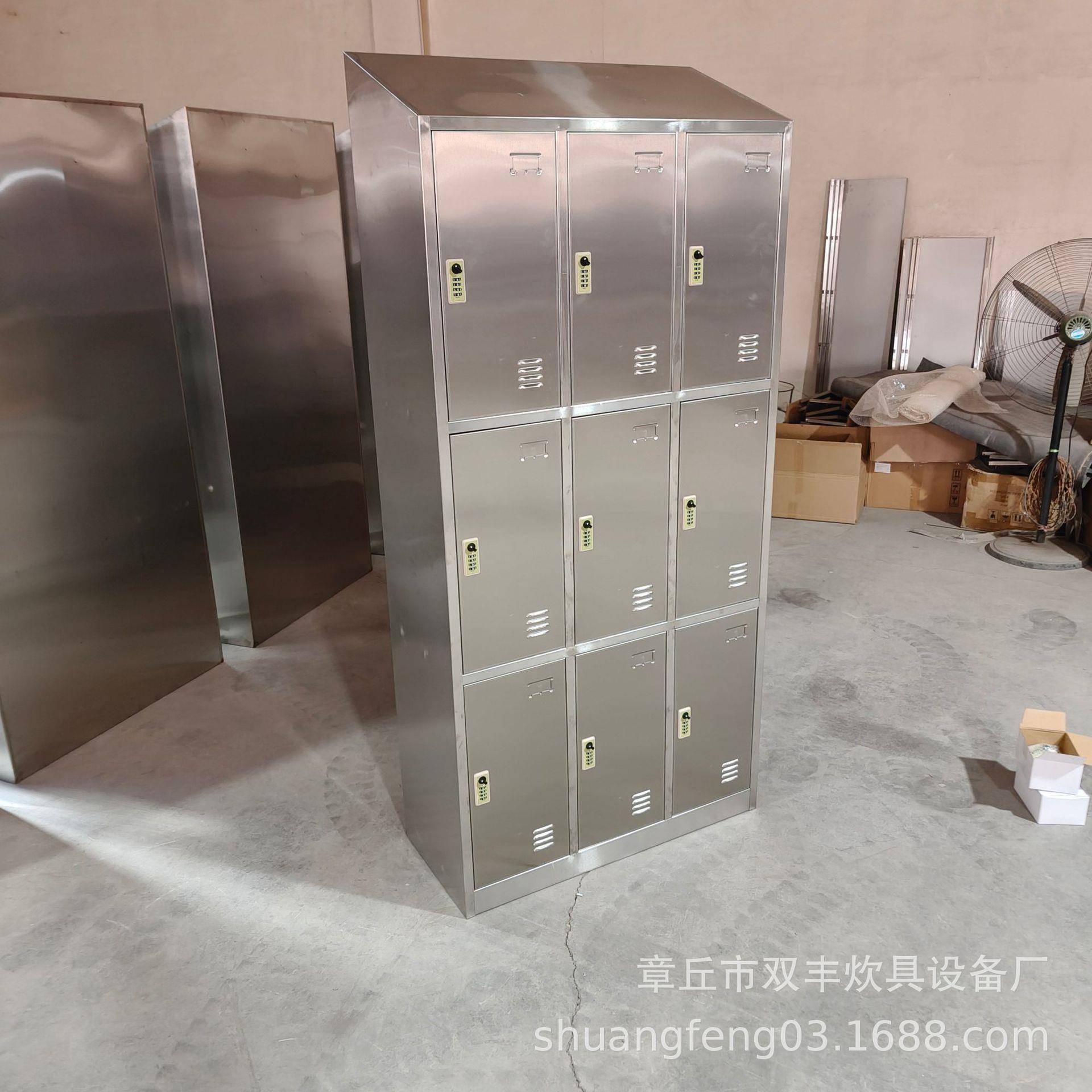 不锈钢9门更衣柜格子食堂碗柜6门更衣柜消毒碗柜多格柜