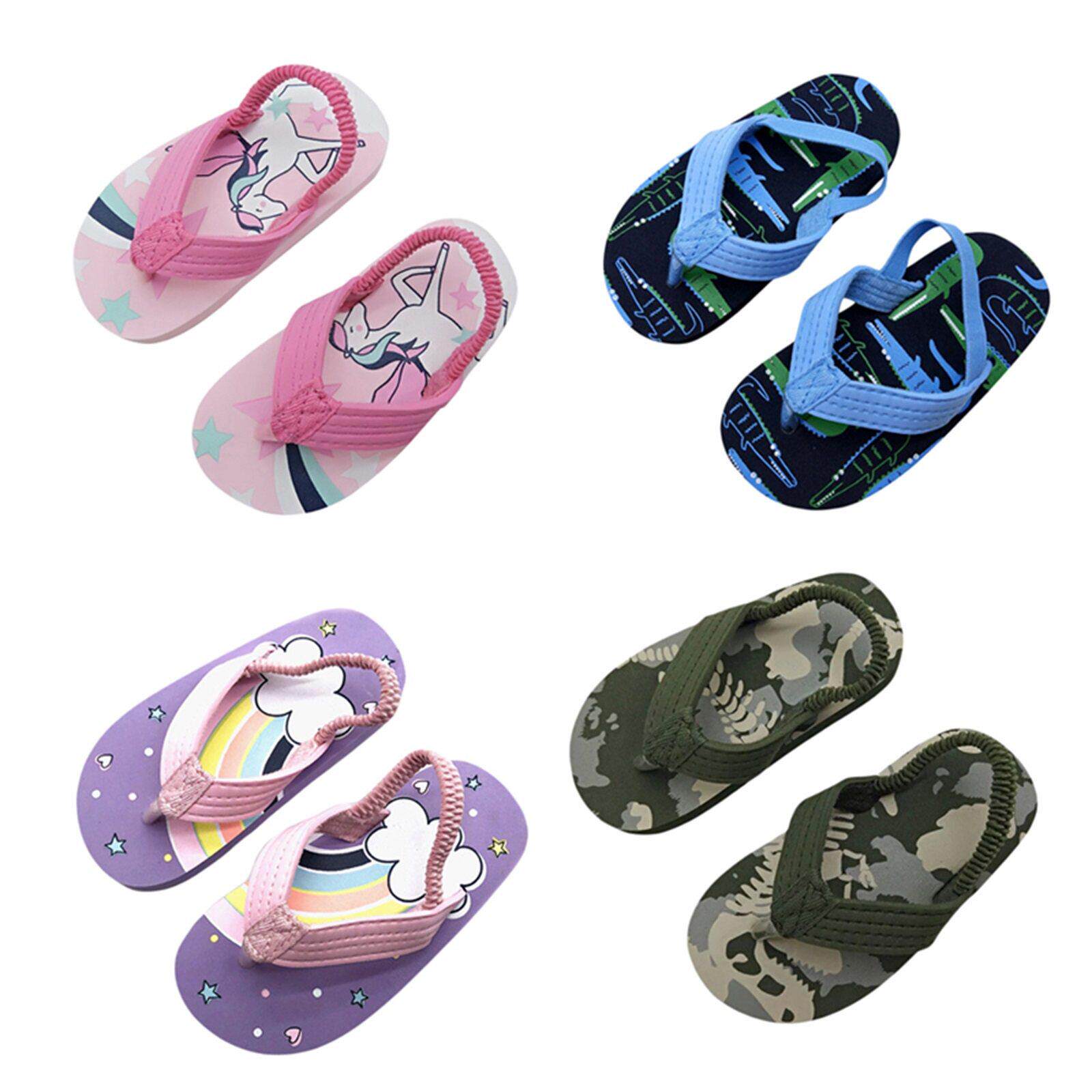 Toddler Flip Flops Shoes Little Kid Sandals with Back Strap - 实物图