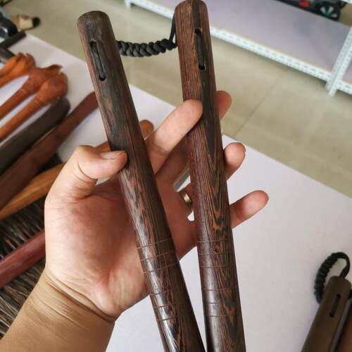 新款直销非洲黑檀木双截棍木质坚硬 鸡翅木双节棍 实木武术棍直