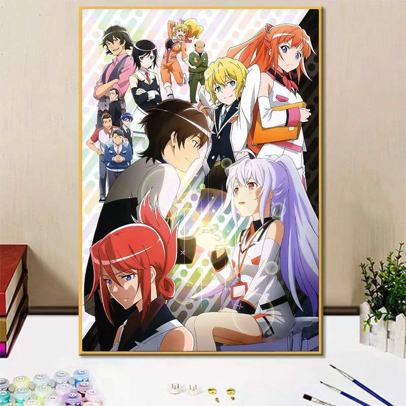 艾拉 水柿司可塑性记忆卡通人物diy数字油画手绘填色涂鸦画装饰画