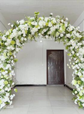2024婚礼单元门花拱户外全花绢花装饰花架庆典门全花装饰花