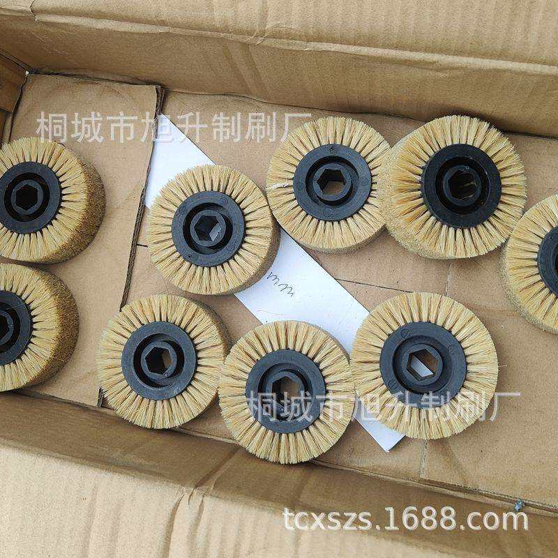 工业毛刷轮小型猪鬃播种机毛刷辊轮圆柱形筒刷定型机专用除尘轮刷