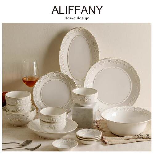 ALIFFANY法式覆古餐具碗碟套装家用高颜值陶瓷乔迁送礼2025新款