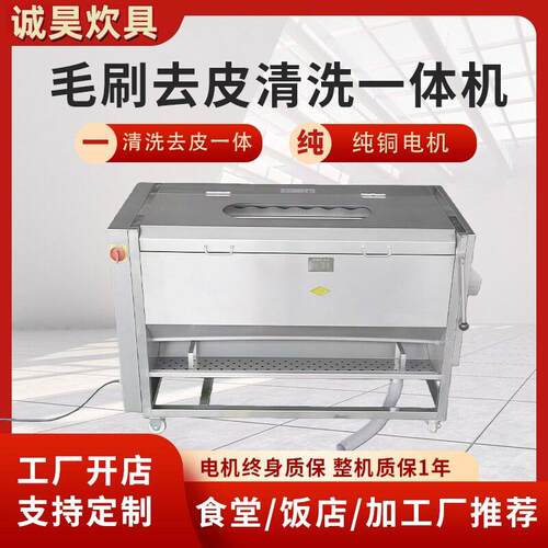 土豆清洗去皮设备毛刷海蛎子果蔬萝卜猪蹄厂家直销地瓜毛刷脱皮机