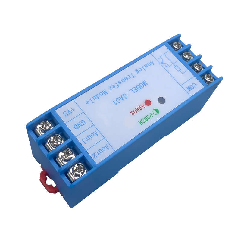 导轨式温度变送器pt100一体化模块4-20ma 2-10V热电偶变送器SA01