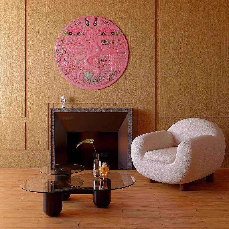 北欧轻奢简约实木客厅沙发单人现代设计师酒店时尚创意休闲沙发