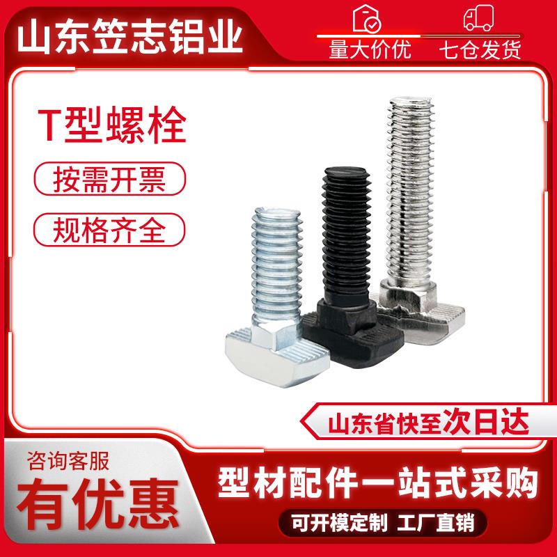 欧标铝型材后置T型螺栓20/30/40/45系列M5M6M8国标船型t形螺丝