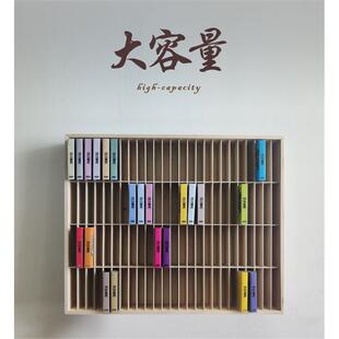 录音带实木收纳层架多格简约收藏卡带木盒珍藏收纳盒置物架收纳盒