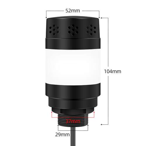 1W三色声光报警器RS485控制12v机床设备工作三色信号警示灯YX528R