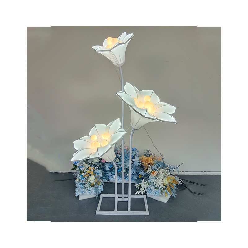 头牵牛花丝布婚庆婚礼引2023道具花瓣花朵装饰3新款摆件路灯舞台