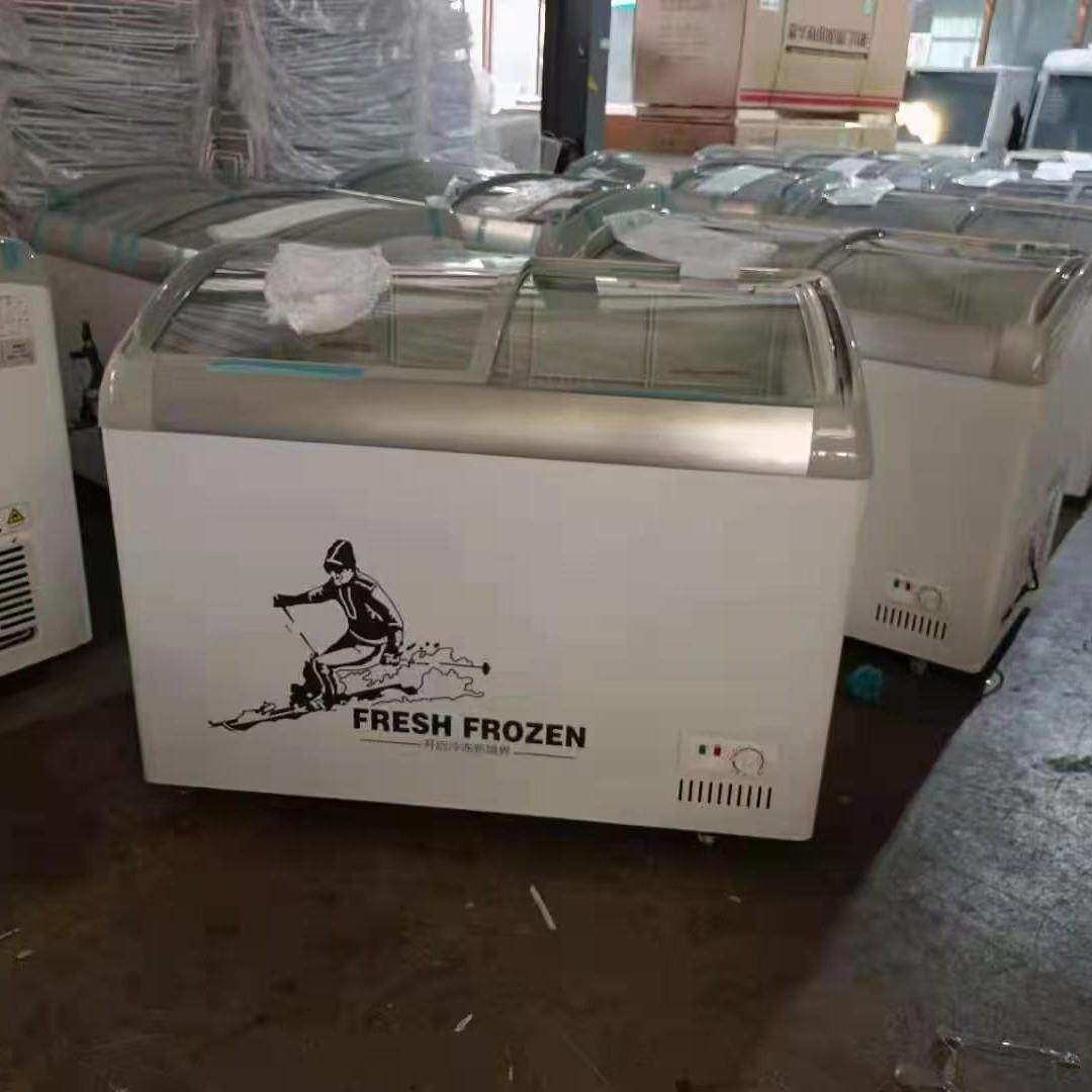 雪糕柜商用冰淇淋冷冻展示柜圆弧玻璃门雪糕组合卧式冰柜超市酒店
