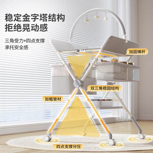 尿布台婴儿护理台按摩洗澡可折叠便携多功能新生儿宝宝床换抚触台